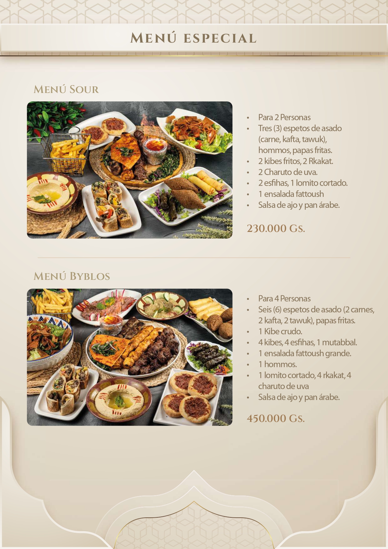 Portada del Menú Halal's